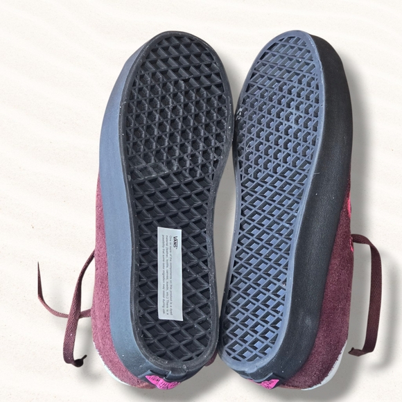 Vans Sport Low Top Suede Maroon Pink Stripe Women's Size 8 Sneakers Shoes - Picture 6 of 9